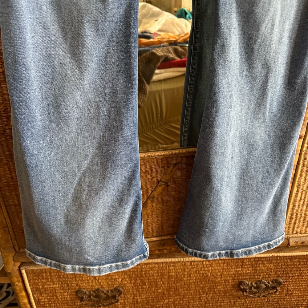 William Rast Miss Me Light Blue Embroidered Flawless Flare Jeans - Picture 2 of 8